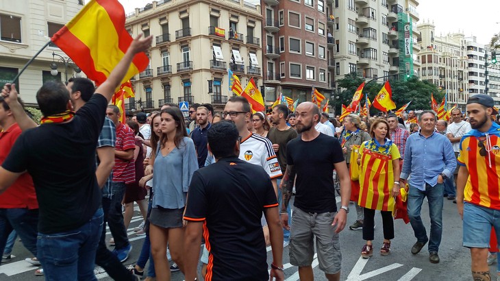 Demonstration von Anhängern der Unabhängigkeit Kataloniens | © Jana Vonderlin