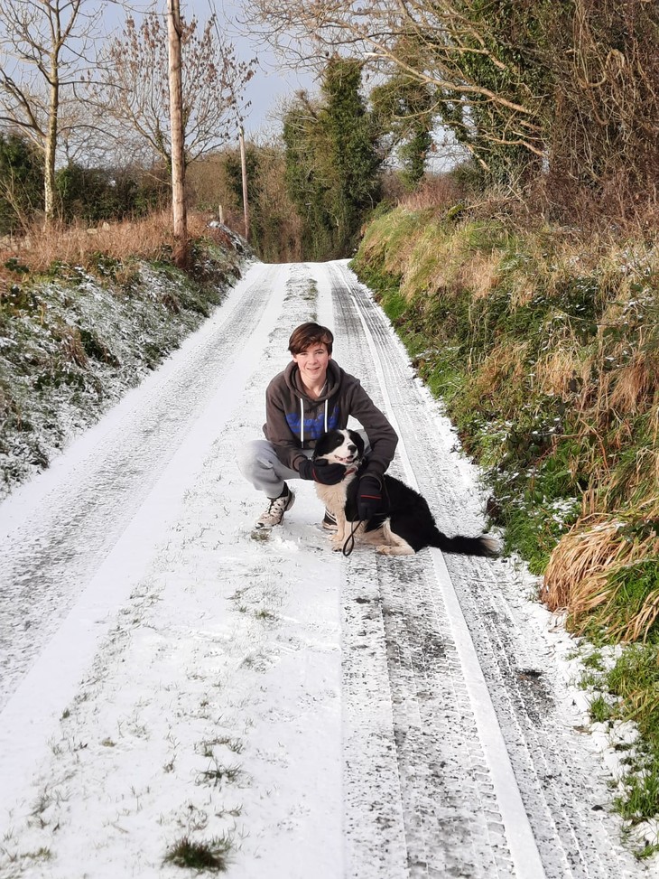 Spaziergang im Schnee mit Hund  | © Mathis Schlüchtermann