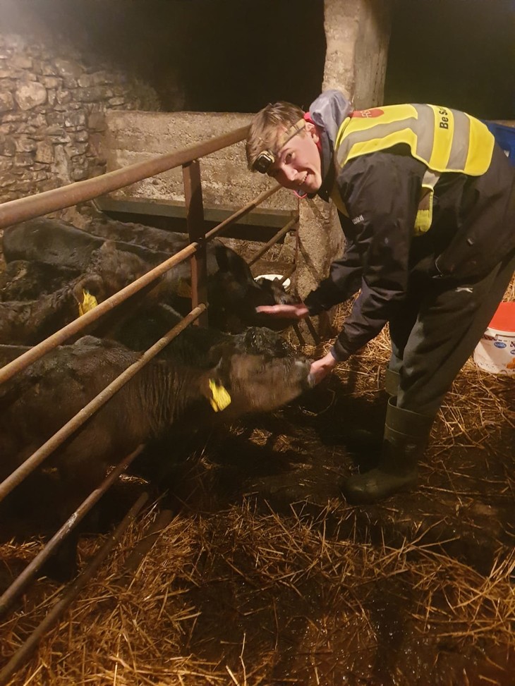 Beim Tiere füttern im Stall | © Mathis Schlüchtermann